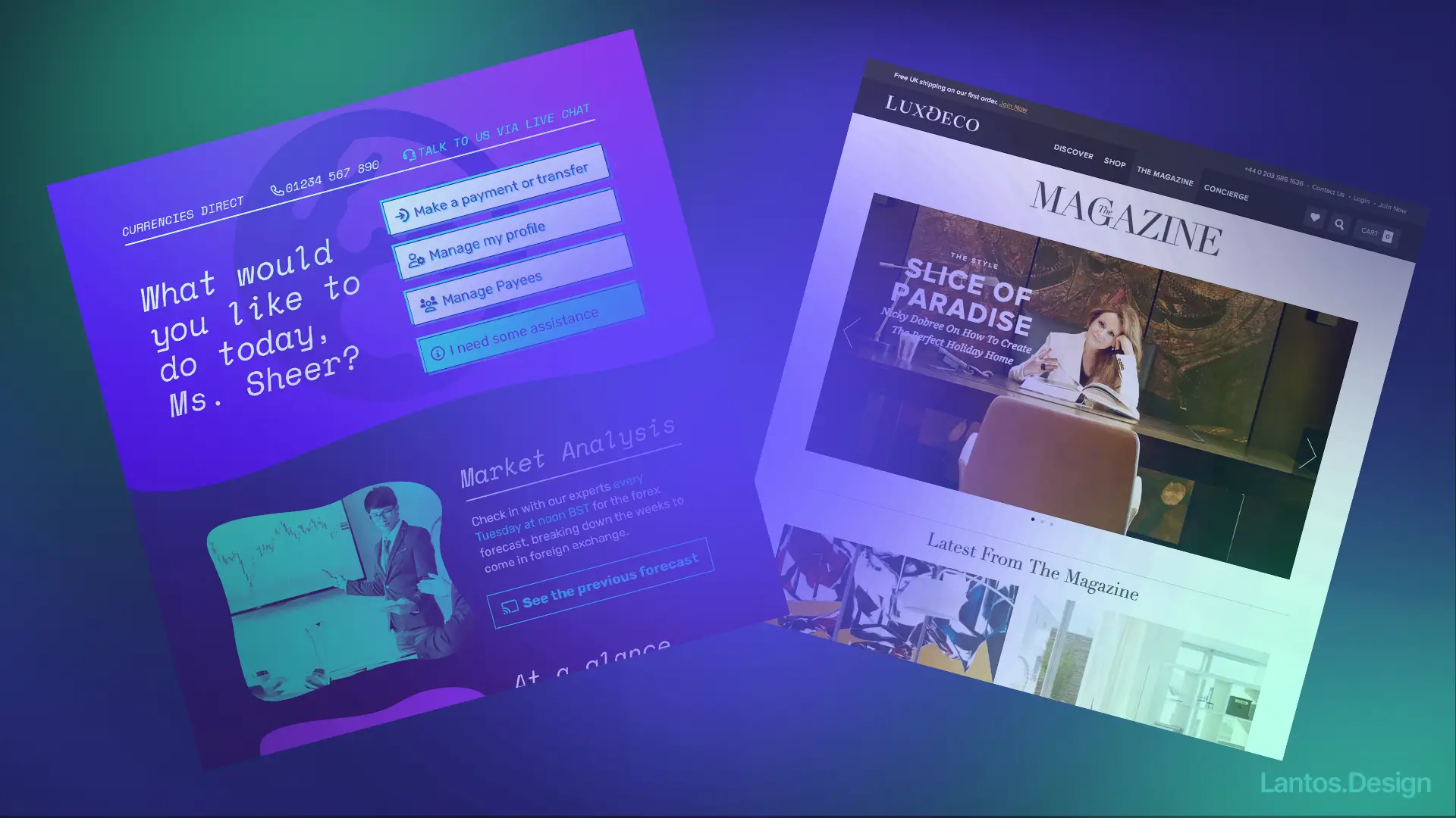Web design examples — Harman Kardon, Logitech, Currys projects by Louis Lantos
